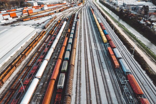TRANSPORT KOLEJOWY aerial-view-of-railway-lines-with-cargo-trains-par-2025-01-29-02-51-11-utc